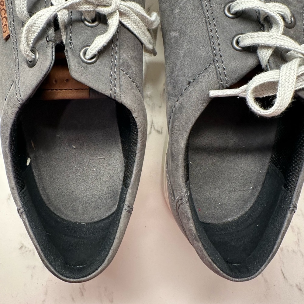 ECCO - Soft 7 sneaker, gray soft rich leather with all day comfort - Picture 3 of 11